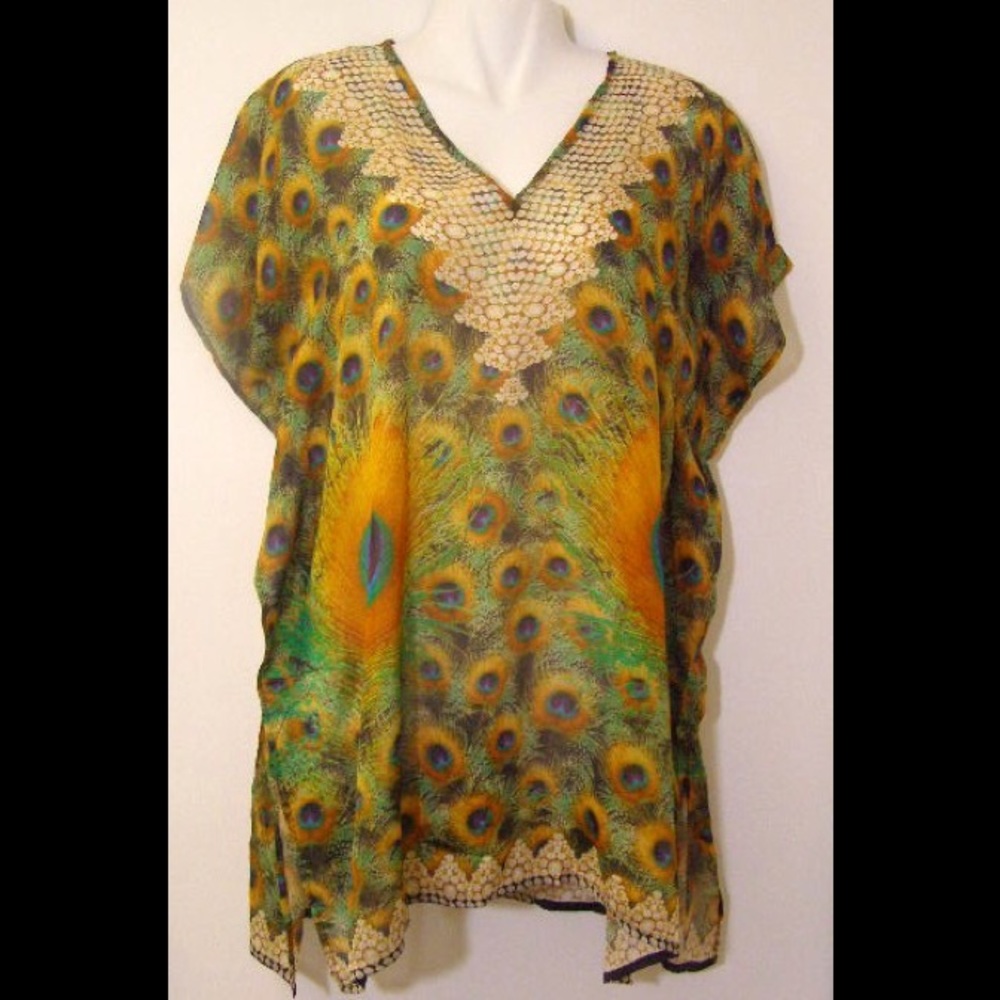 Beautiful tunic caftan cover-up top animal top